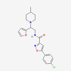 5-(4-chlorophenyl)-N-[2-(furan-2-yl)-2-(4-methylpiperidin-1-yl)ethyl]-1,2-oxazole-3-carboxamide