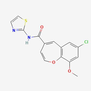 7-chloro-9-methoxy-N-(1,3-thiazol-2-yl)-1-benzoxepine-4-carboxamide