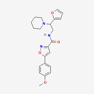 N-[2-(furan-2-yl)-2-(piperidin-1-yl)ethyl]-5-(4-methoxyphenyl)-1,2-oxazole-3-carboxamide