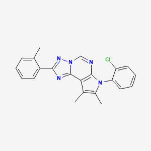 molecular formula C22H18ClN5 B11322835 7-(2-chlorophenyl)-8,9-dimethyl-2-(2-methylphenyl)-7H-pyrrolo[3,2-e][1,2,4]triazolo[1,5-c]pyrimidine 