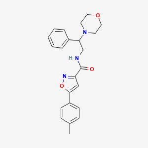 molecular formula C23H25N3O3 B11322836 5-(4-methylphenyl)-N-[2-(morpholin-4-yl)-2-phenylethyl]-1,2-oxazole-3-carboxamide 