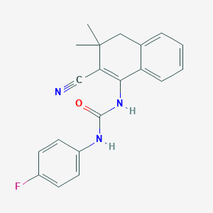 molecular formula C20H18FN3O B11322841 1-(2-Cyano-3,3-dimethyl-3,4-dihydronaphthalen-1-yl)-3-(4-fluorophenyl)urea 