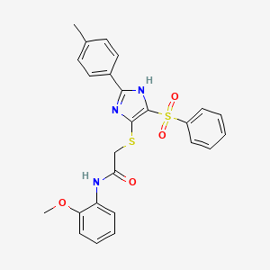 molecular formula C25H23N3O4S2 B11322848 N-(2-methoxyphenyl)-2-{[2-(4-methylphenyl)-4-(phenylsulfonyl)-1H-imidazol-5-yl]sulfanyl}acetamide 