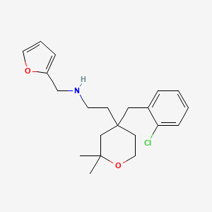 molecular formula C21H28ClNO2 B11322860 2-[4-(2-chlorobenzyl)-2,2-dimethyltetrahydro-2H-pyran-4-yl]-N-(furan-2-ylmethyl)ethanamine 