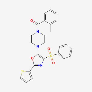 (2-Methylphenyl){4-[4-(phenylsulfonyl)-2-(thiophen-2-yl)-1,3-oxazol-5-yl]piperazin-1-yl}methanone