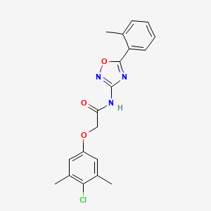 2-(4-chloro-3,5-dimethylphenoxy)-N-[5-(2-methylphenyl)-1,2,4-oxadiazol-3-yl]acetamide