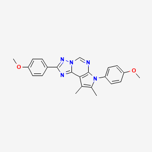 molecular formula C23H21N5O2 B11322897 2,7-bis(4-methoxyphenyl)-8,9-dimethyl-7H-pyrrolo[3,2-e][1,2,4]triazolo[1,5-c]pyrimidine 