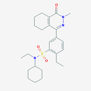 molecular formula C25H35N3O3S B11322908 N-cyclohexyl-N,2-diethyl-5-(3-methyl-4-oxo-3,4,5,6,7,8-hexahydrophthalazin-1-yl)benzenesulfonamide 