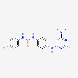 molecular formula C20H21ClN6O B11322912 1-(4-Chlorophenyl)-3-(4-{[6-(dimethylamino)-2-methylpyrimidin-4-YL]amino}phenyl)urea 