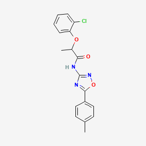 2-(2-chlorophenoxy)-N-[5-(4-methylphenyl)-1,2,4-oxadiazol-3-yl]propanamide