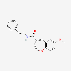 molecular formula C20H19NO3 B11322987 7-methoxy-N-(2-phenylethyl)-1-benzoxepine-4-carboxamide 