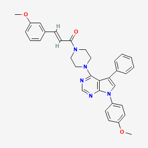 (2E)-3-(3-methoxyphenyl)-1-{4-[7-(4-methoxyphenyl)-5-phenyl-7H-pyrrolo[2,3-d]pyrimidin-4-yl]piperazin-1-yl}prop-2-en-1-one