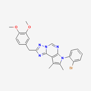 4-{[7-(2-Bromophenyl)-8,9-dimethyl-7H-pyrrolo[3,2-E][1,2,4]triazolo[1,5-C]pyrimidin-2-YL]methyl}-2-methoxyphenyl methyl ether