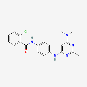 molecular formula C20H20ClN5O B11323052 2-chloro-N-(4-{[6-(dimethylamino)-2-methylpyrimidin-4-yl]amino}phenyl)benzamide 