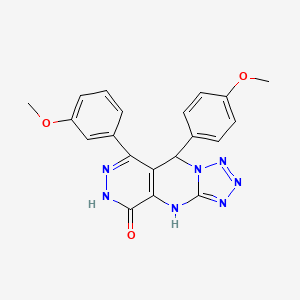 10-(3-methoxyphenyl)-8-(4-methoxyphenyl)-2,4,5,6,7,11,12-heptazatricyclo[7.4.0.03,7]trideca-1(9),3,5,10-tetraen-13-one