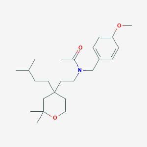 N-{2-[2,2-Dimethyl-4-(3-methylbutyl)oxan-4-YL]ethyl}-N-[(4-methoxyphenyl)methyl]acetamide