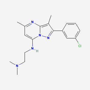 molecular formula C18H22ClN5 B11323123 2-(3-chlorophenyl)-N-[2-(dimethylamino)ethyl]-3,5-dimethylpyrazolo[1,5-a]pyrimidin-7-amine 