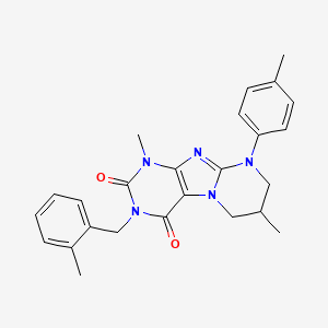 1,7-dimethyl-3-(2-methylbenzyl)-9-(4-methylphenyl)-6,7,8,9-tetrahydropyrimido[2,1-f]purine-2,4(1H,3H)-dione