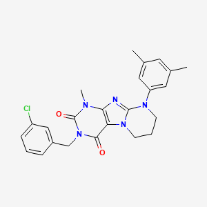 molecular formula C24H24ClN5O2 B11323139 3-(3-chlorobenzyl)-9-(3,5-dimethylphenyl)-1-methyl-6,7,8,9-tetrahydropyrimido[2,1-f]purine-2,4(1H,3H)-dione 