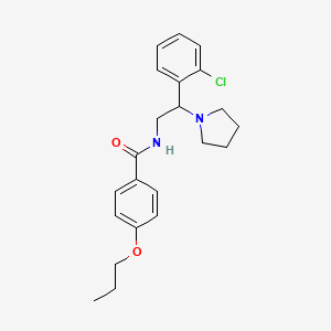 molecular formula C22H27ClN2O2 B11323161 N-[2-(2-chlorophenyl)-2-(pyrrolidin-1-yl)ethyl]-4-propoxybenzamide 