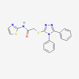 2-[(4,5-diphenyl-4H-1,2,4-triazol-3-yl)sulfanyl]-N-(1,3-thiazol-2-yl)acetamide