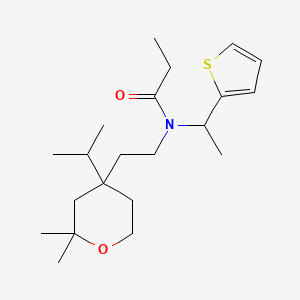 N-[2-(2,2-dimethyl-4-propan-2-yloxan-4-yl)ethyl]-N-(1-thiophen-2-ylethyl)propanamide