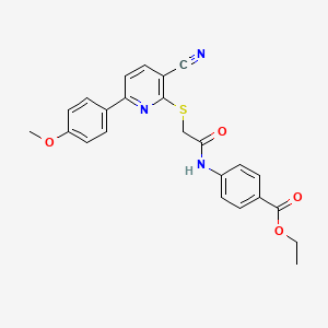 molecular formula C24H21N3O4S B11323207 Ethyl 4-[({[3-cyano-6-(4-methoxyphenyl)pyridin-2-yl]sulfanyl}acetyl)amino]benzoate 