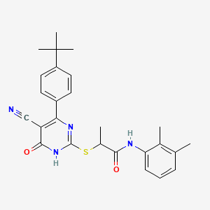 2-{[4-(4-Tert-butylphenyl)-5-cyano-6-oxo-1,6-dihydropyrimidin-2-YL]sulfanyl}-N-(2,3-dimethylphenyl)propanamide