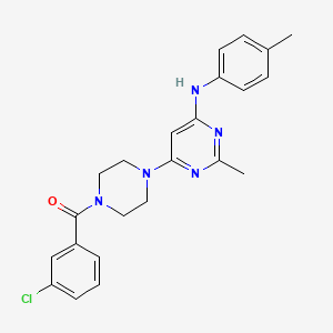 6-[4-(3-chlorobenzoyl)piperazin-1-yl]-2-methyl-N-(4-methylphenyl)pyrimidin-4-amine