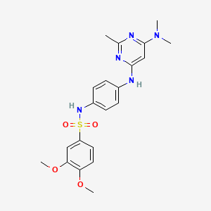 molecular formula C21H25N5O4S B11323242 N-(4-((6-(dimethylamino)-2-methylpyrimidin-4-yl)amino)phenyl)-3,4-dimethoxybenzenesulfonamide 