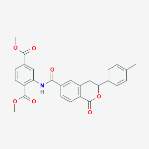 dimethyl 2-({[3-(4-methylphenyl)-1-oxo-3,4-dihydro-1H-isochromen-6-yl]carbonyl}amino)benzene-1,4-dicarboxylate