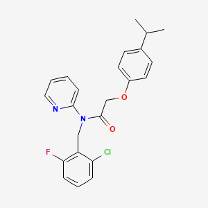 molecular formula C23H22ClFN2O2 B11323253 N-(2-chloro-6-fluorobenzyl)-2-[4-(propan-2-yl)phenoxy]-N-(pyridin-2-yl)acetamide 