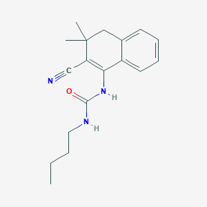 molecular formula C18H23N3O B11323258 1-Butyl-3-(2-cyano-3,3-dimethyl-3,4-dihydronaphthalen-1-yl)urea 