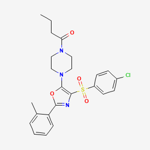 1-(4-{4-[(4-Chlorophenyl)sulfonyl]-2-(2-methylphenyl)-1,3-oxazol-5-yl}piperazin-1-yl)butan-1-one