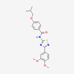 molecular formula C21H23N3O4S B11323285 N-[3-(3,4-dimethoxyphenyl)-1,2,4-thiadiazol-5-yl]-4-(2-methylpropoxy)benzamide 