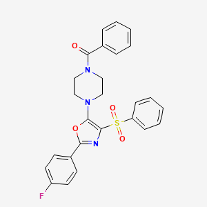 1-Benzoyl-4-[4-(benzenesulfonyl)-2-(4-fluorophenyl)-1,3-oxazol-5-YL]piperazine