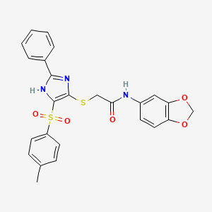 N-(1,3-benzodioxol-5-yl)-2-({4-[(4-methylphenyl)sulfonyl]-2-phenyl-1H-imidazol-5-yl}sulfanyl)acetamide