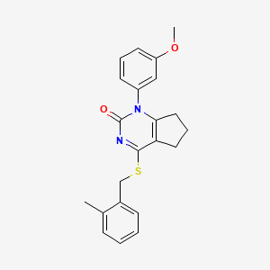 1-(3-methoxyphenyl)-4-[(2-methylbenzyl)sulfanyl]-1,5,6,7-tetrahydro-2H-cyclopenta[d]pyrimidin-2-one