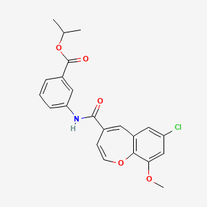 Propan-2-yl 3-{[(7-chloro-9-methoxy-1-benzoxepin-4-yl)carbonyl]amino}benzoate