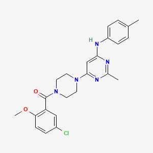 molecular formula C24H26ClN5O2 B11323329 6-[4-(5-chloro-2-methoxybenzoyl)piperazin-1-yl]-2-methyl-N-(4-methylphenyl)pyrimidin-4-amine 