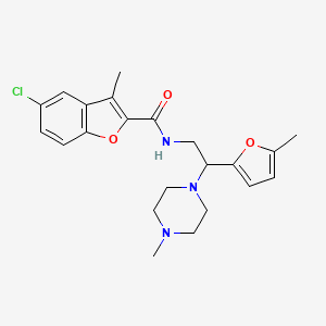 molecular formula C22H26ClN3O3 B11323334 5-chloro-3-methyl-N-[2-(5-methylfuran-2-yl)-2-(4-methylpiperazin-1-yl)ethyl]-1-benzofuran-2-carboxamide 