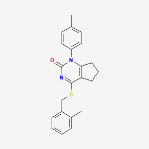 4-[(2-methylbenzyl)sulfanyl]-1-(4-methylphenyl)-1,5,6,7-tetrahydro-2H-cyclopenta[d]pyrimidin-2-one