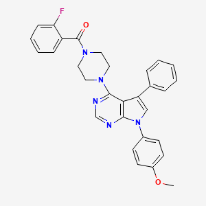 (2-fluorophenyl){4-[7-(4-methoxyphenyl)-5-phenyl-7H-pyrrolo[2,3-d]pyrimidin-4-yl]piperazin-1-yl}methanone