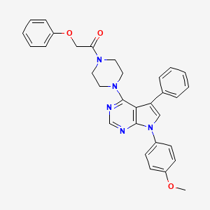 molecular formula C31H29N5O3 B11323357 1-{4-[7-(4-methoxyphenyl)-5-phenyl-7H-pyrrolo[2,3-d]pyrimidin-4-yl]piperazin-1-yl}-2-phenoxyethanone 