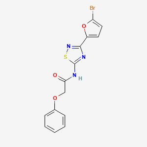 molecular formula C14H10BrN3O3S B11323363 N-[3-(5-bromofuran-2-yl)-1,2,4-thiadiazol-5-yl]-2-phenoxyacetamide 