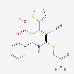 Ethyl 6-[(2-amino-2-oxoethyl)sulfanyl]-5-cyano-2-phenyl-4-(thiophen-2-yl)-1,4-dihydropyridine-3-carboxylate