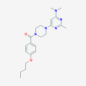 molecular formula C22H31N5O2 B11323395 6-[4-(4-butoxybenzoyl)piperazin-1-yl]-N,N,2-trimethylpyrimidin-4-amine 