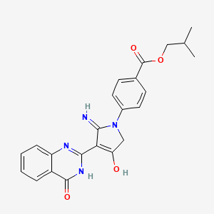 2-Methylpropyl 4-[5-amino-3-oxo-4-(4-oxo-3,4-dihydroquinazolin-2-YL)-2,3-dihydro-1H-pyrrol-1-YL]benzoate