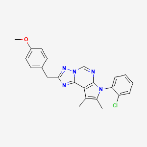 molecular formula C23H20ClN5O B11323410 4-{[7-(2-Chlorophenyl)-8,9-dimethyl-7H-pyrrolo[3,2-E][1,2,4]triazolo[1,5-C]pyrimidin-2-YL]methyl}phenyl methyl ether 