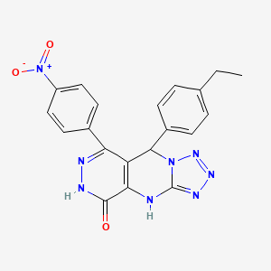 molecular formula C20H16N8O3 B11323420 8-(4-ethylphenyl)-10-(4-nitrophenyl)-2,4,5,6,7,11,12-heptazatricyclo[7.4.0.03,7]trideca-1(9),3,5,10-tetraen-13-one 